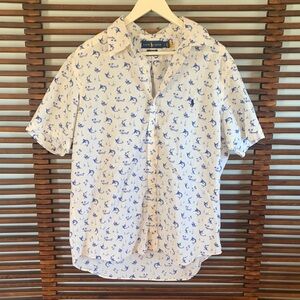 🎉NEW LISTING!🎉Ralph Lauren Button-Down Shirt with Blue Nautical Print